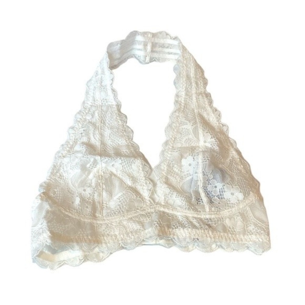 Free People Galloon Lace Halter Bra Powder White XSmall - Picture 6 of 6